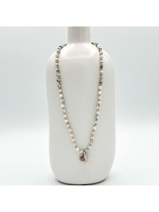all4luv Jewelry - Howlite beads with 925 beads and pendant